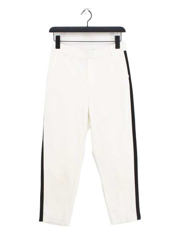 Trafaluc Women's Trousers M White Polyester with Elastane, Viscose