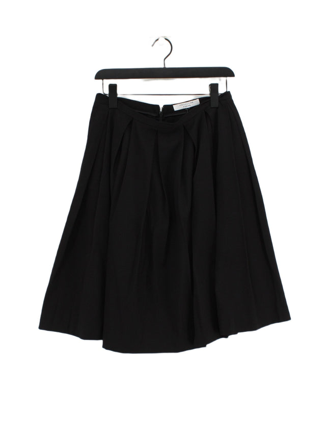 John Lewis Women's Midi Skirt UK 12 Black Cotton with Elastane, Polyester