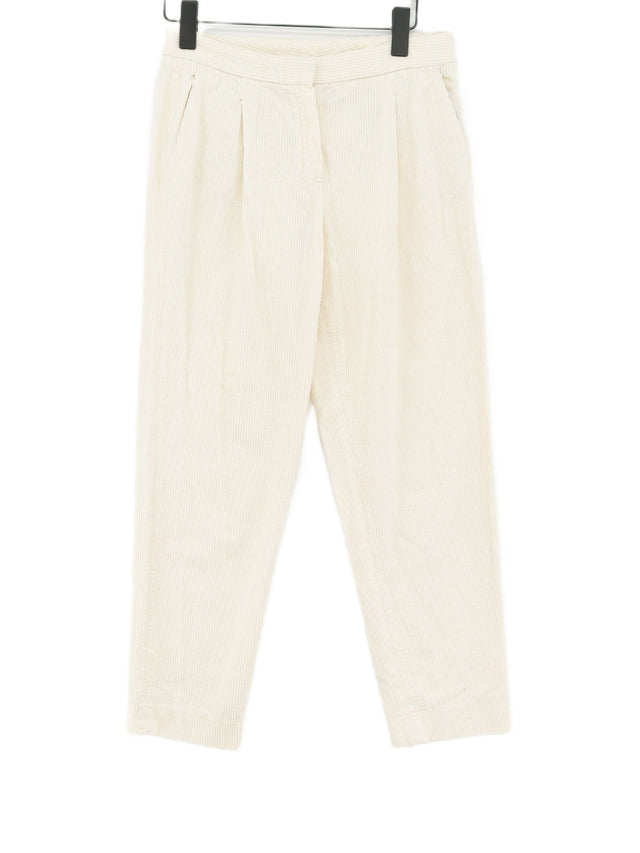 Massimo Dutti Women's Suit Trousers UK 8 Cream 100% Cotton