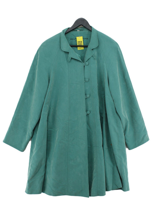 Four Seasons London Women's Coat M Green Viscose with Polyester