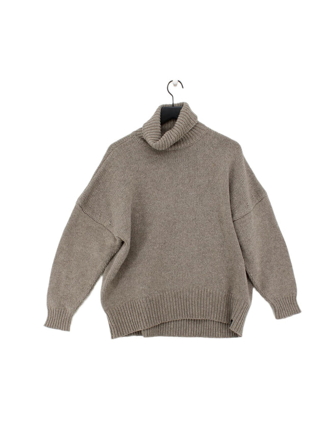 Finisterre Women's Jumper UK 8 Cream Wool with Polyester