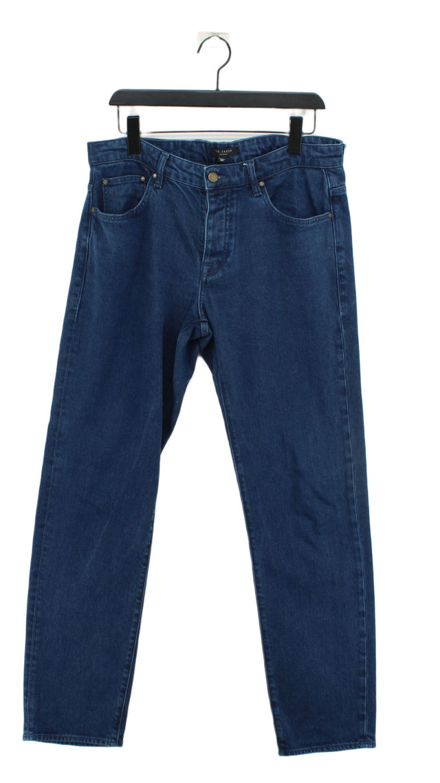 Ted Baker Men's Jeans W 34 in Blue Lyocell Modal with Cotton, Elastane