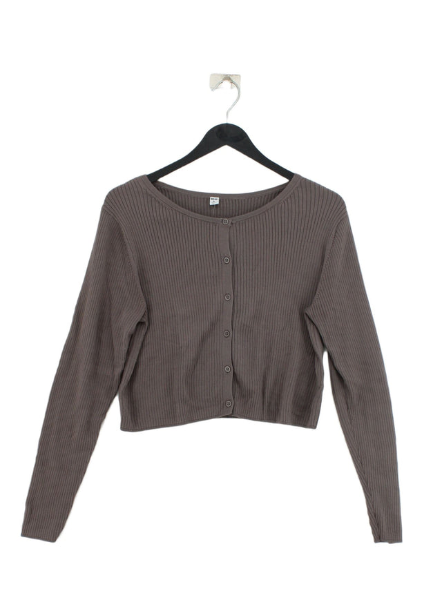 Uniqlo Women's Cardigan XL Brown 100% Cotton