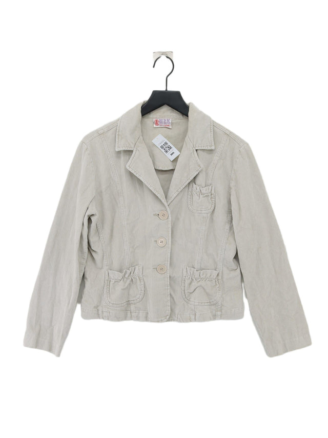 Bill Blass Women's Jacket L Grey Cotton with Spandex