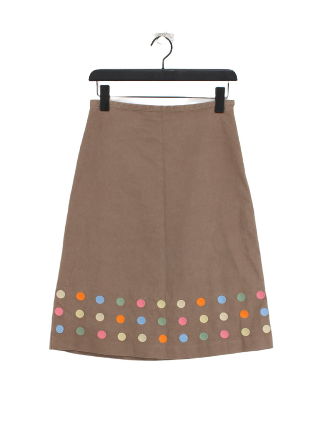 Boden Women's Midi Skirt UK 8 Brown Cotton with Polyester