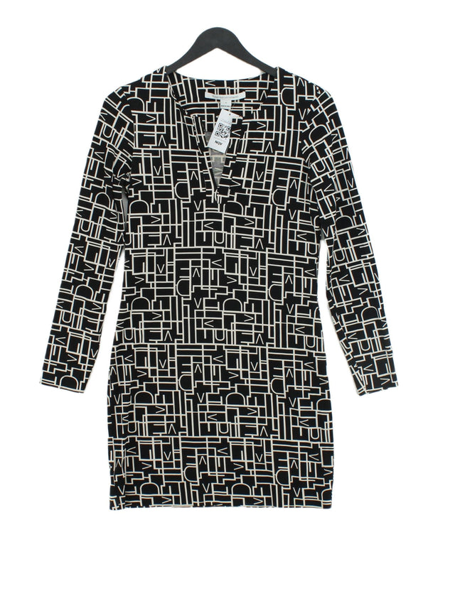 Diane Von Furstenberg Women's Midi Dress S Multi Cotton with Silk