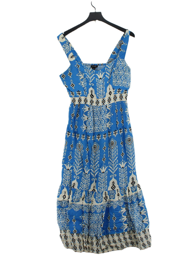 Karen Millen Women's Maxi Dress UK 12 Blue 100% Viscose