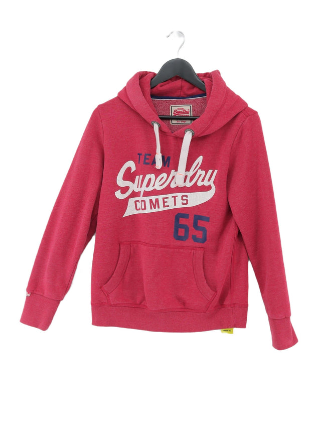 Superdry Men's Hoodie L Pink Cotton with Polyester