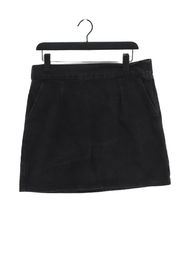 Topshop Women's Mini Skirt W 34 in Black 100% Cotton