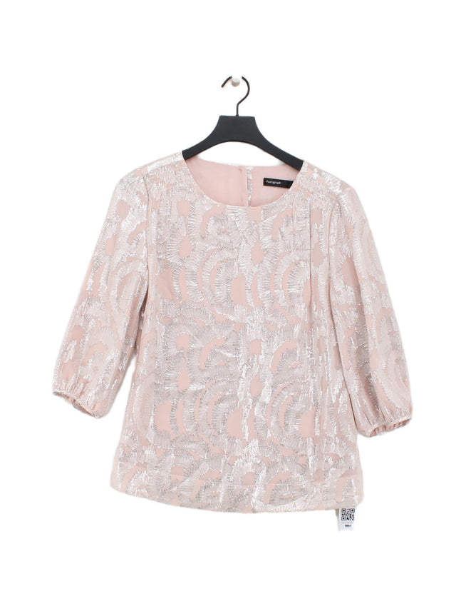 Autograph Women's Blouse UK 8 Pink Silk with Other, Polyester