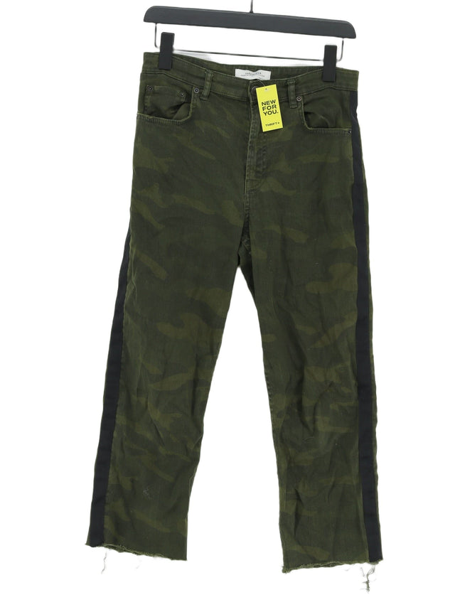 Zara Women's Jeans UK 8 Green Cotton with Elastane