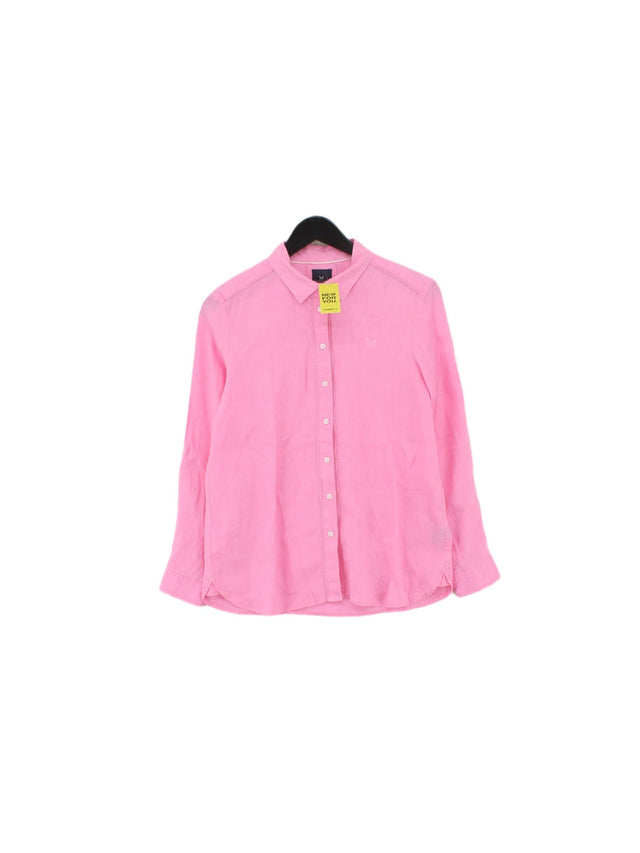 Crew Clothing Women's Shirt UK 10 Pink 100% Linen