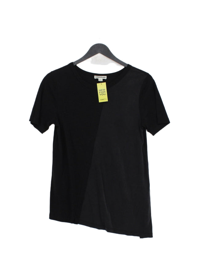 Whistles Women's T-Shirt S Black Lyocell Modal with Cotton, Elastane