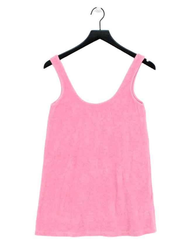 Zara Women's T-Shirt S Pink Cotton with Polyester