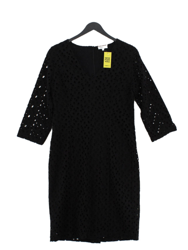 Part Two Women's Midi Dress UK 10 Black Cotton with Viscose