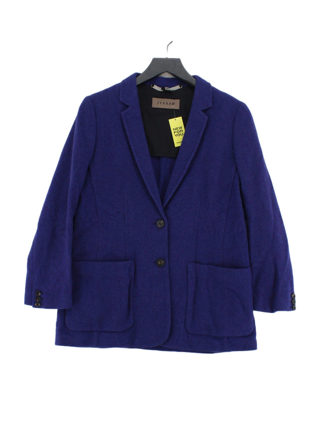 Jigsaw Women's Coat M Purple Wool with Polyamide, Polyester, Viscose
