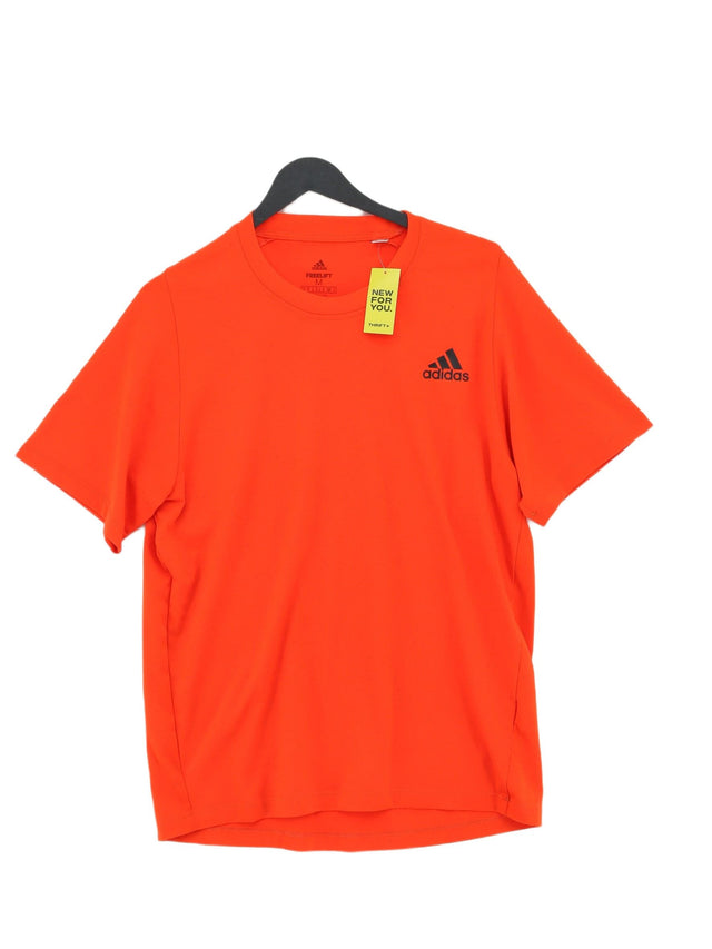 Adidas Men's T-Shirt M Red Polyester with Spandex
