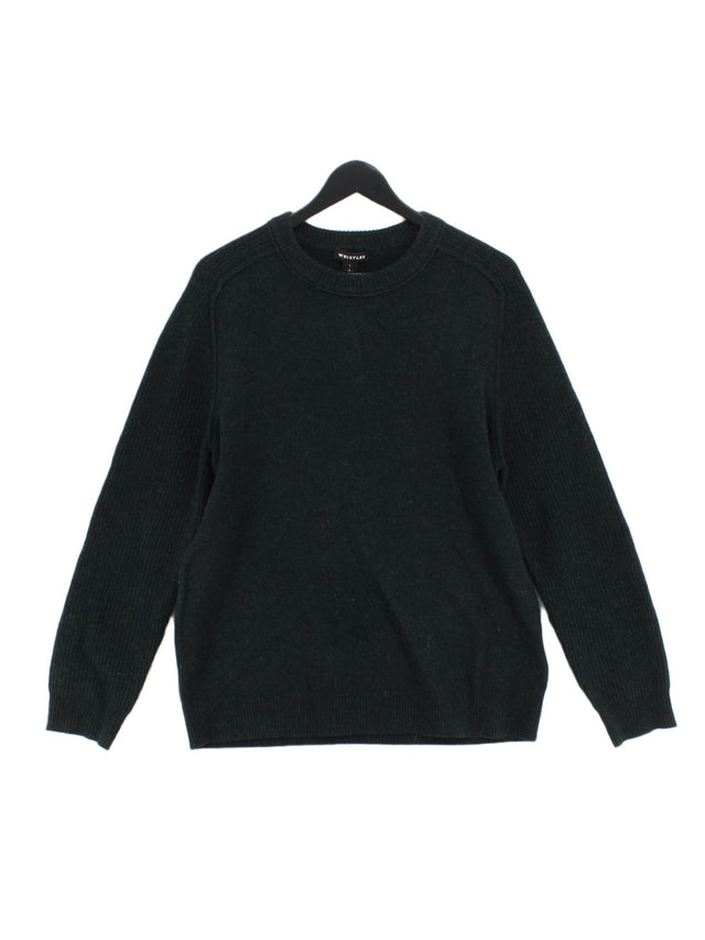 Whistles Men's Jumper L Green 100% Wool