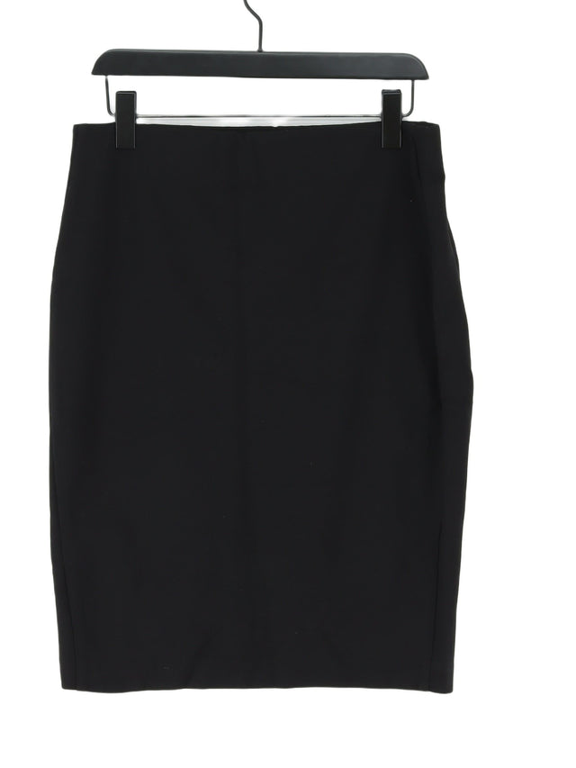 Katherine Barclay Women's Midi Skirt UK 14 Black Viscose with Elastane, Nylon
