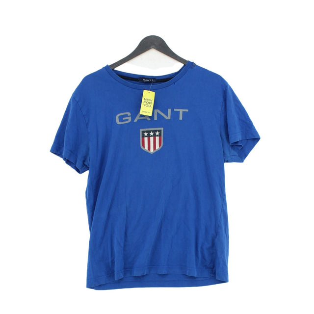Gant Men's T-Shirt S Blue 100% Cotton