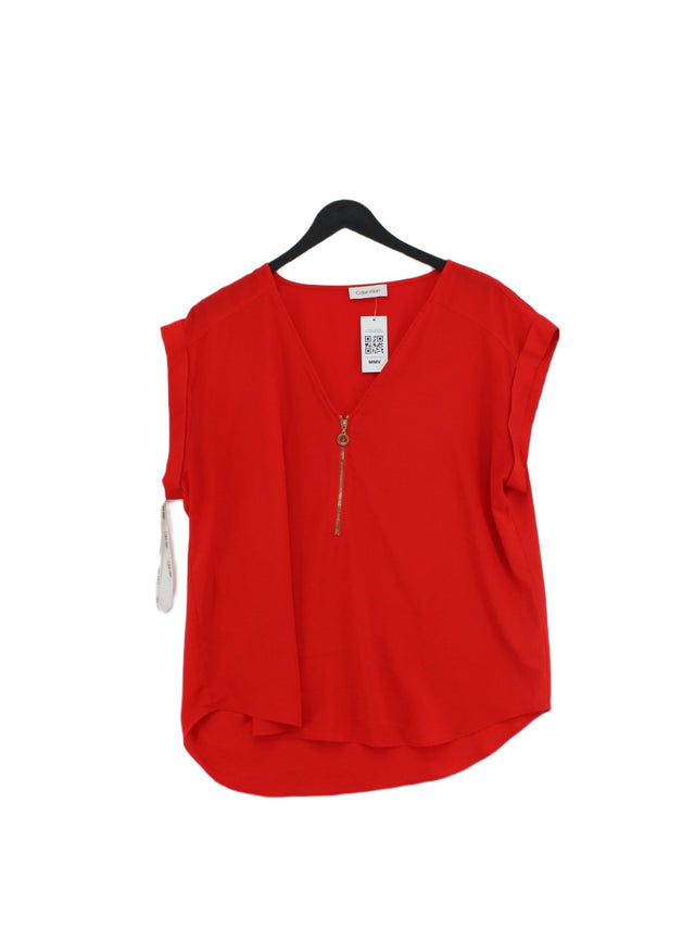 Calvin Klein Women's Blouse L Red 100% Polyester