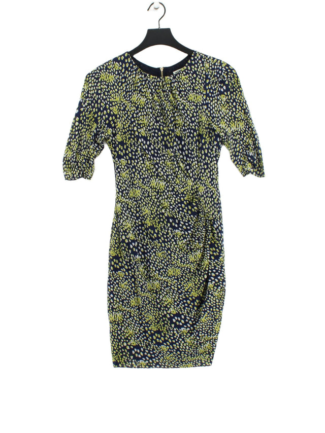 Whistles Women's Midi Dress UK 8 Blue Silk with Elastane, Polyester