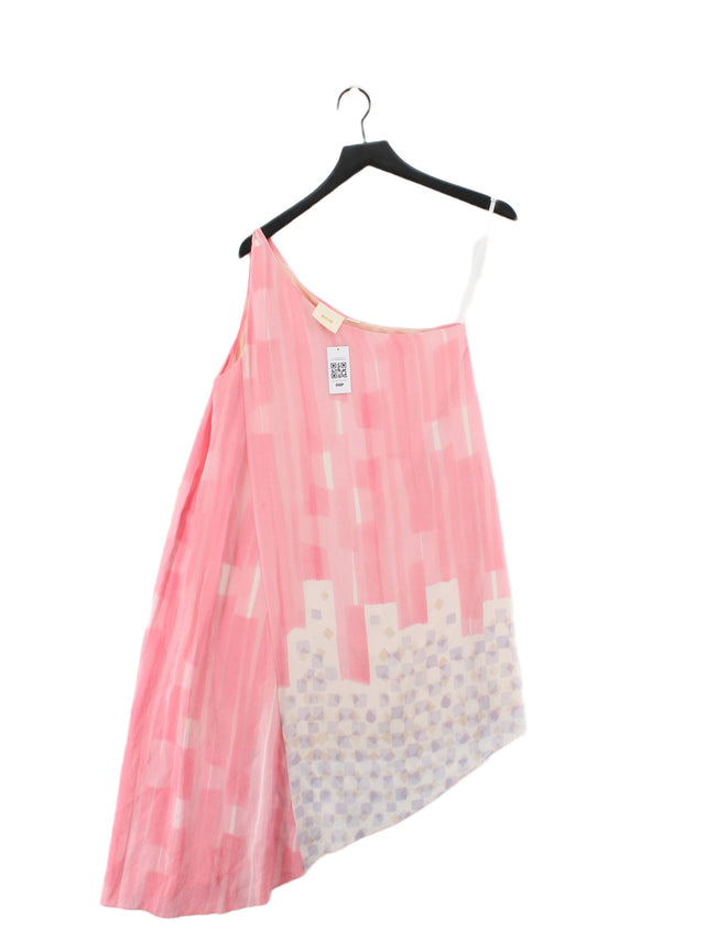 Maeve Women's Midi Dress UK 12 Pink Silk with Polyester