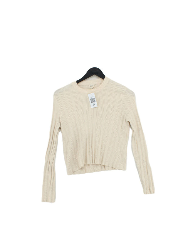 Urban Outfitters Women's Jumper L Cream Viscose with Polyamide, Polyester