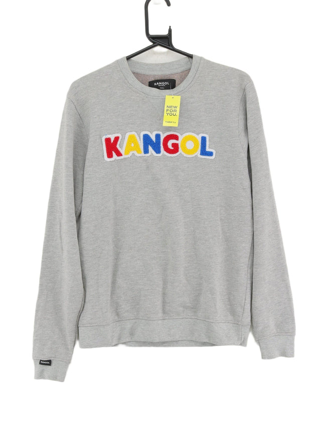 Vintage Kangol Men's Jumper S Grey Cotton with Polyester