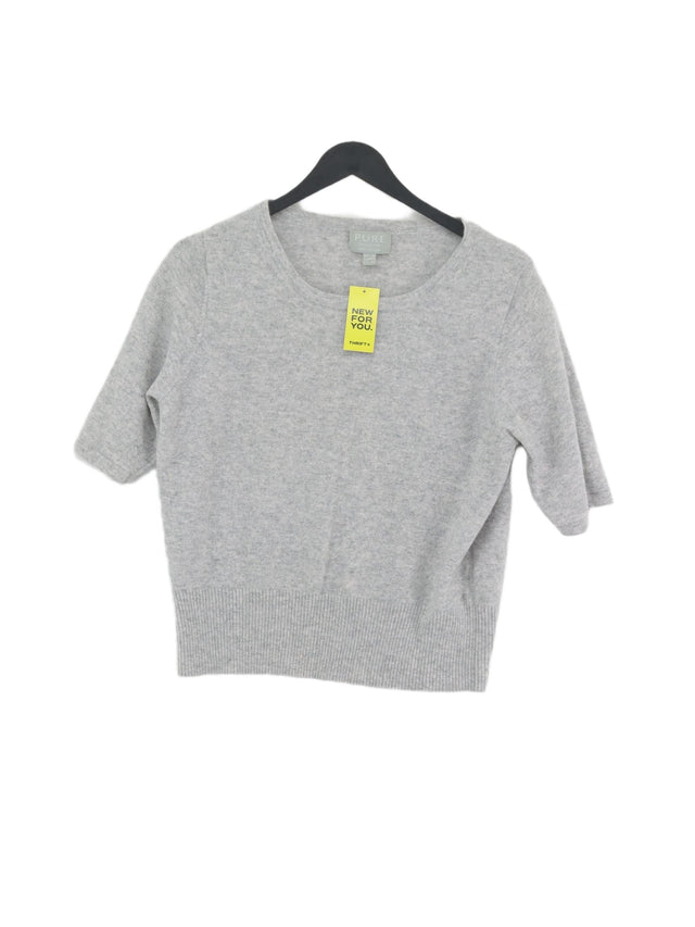 Pure Women's Jumper UK 18 Grey 100% Cashmere