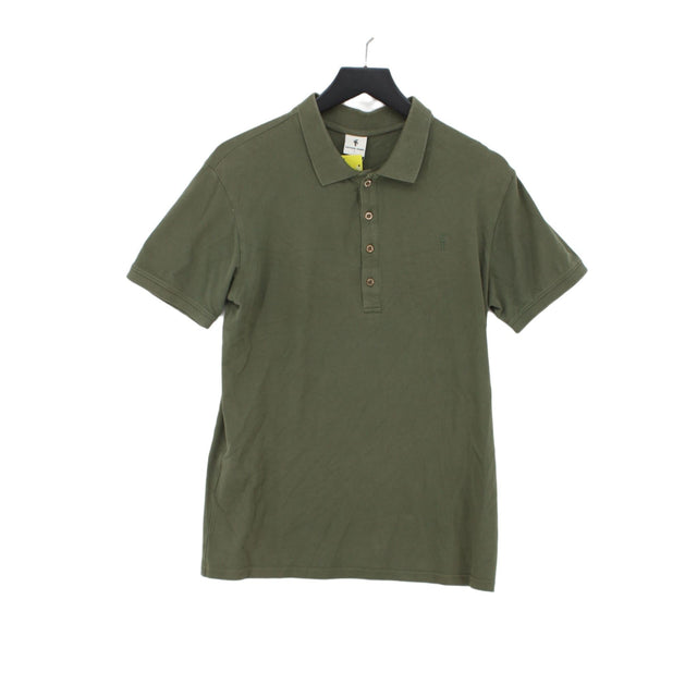 Father Sons Men's Polo L Green Cotton with Elastane