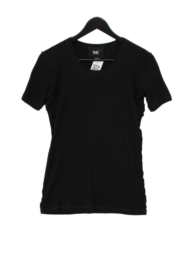 Dolce & Gabbana Women's T-Shirt UK 12 Black 100% Cotton