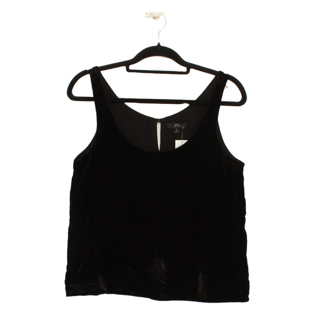 J. Crew Women's T-Shirt UK 6 Black Viscose with Polyamide