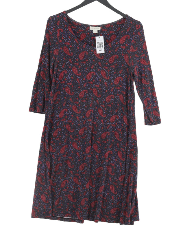 Monsoon Women's Midi Dress UK 10 Multi Viscose with Elastane