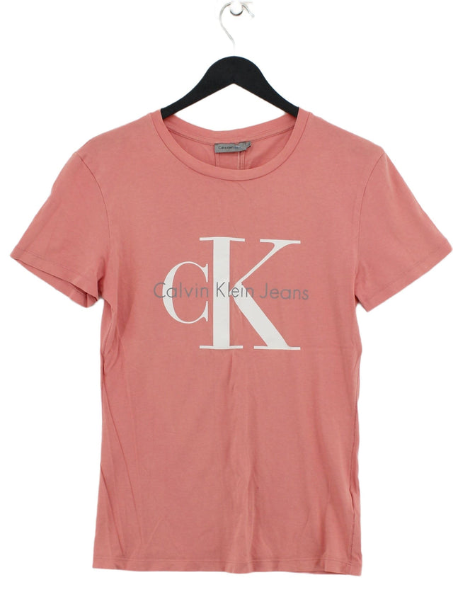 Calvin Klein Women's T-Shirt S Pink 100% Cotton