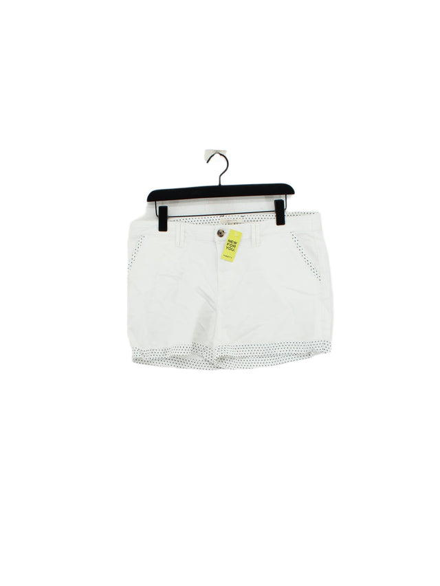 White Stuff Women's Shorts UK 14 White Cotton with Elastane