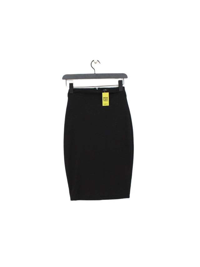 Jane Norman Women's Midi Skirt UK 10 Black Viscose with Elastane, Polyester
