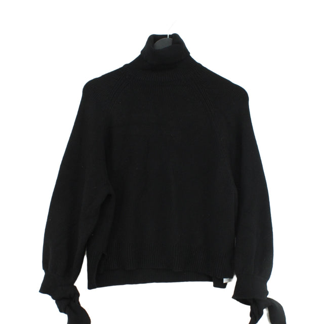 Zara Women's Jumper S Black Viscose with Nylon, Polyester