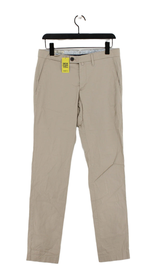 Mango Men's Trousers W 30 in Cream Cotton with Polyester