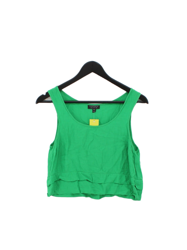 Topshop Women's Top UK 8 Green 100% Viscose