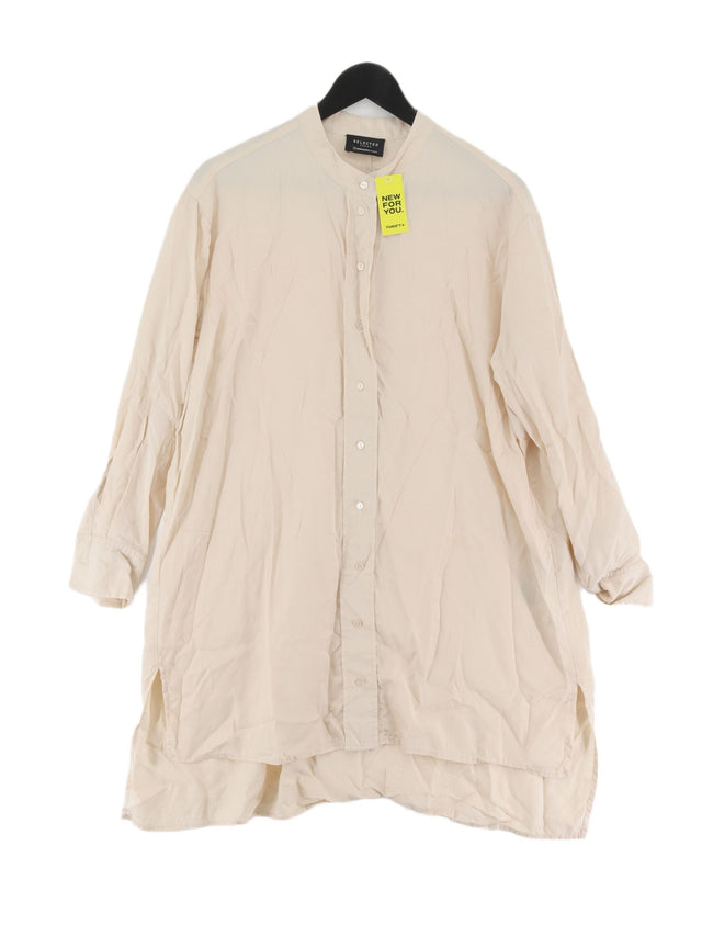 Selected Femme Women's Shirt UK 12 Tan Lyocell Modal with Other