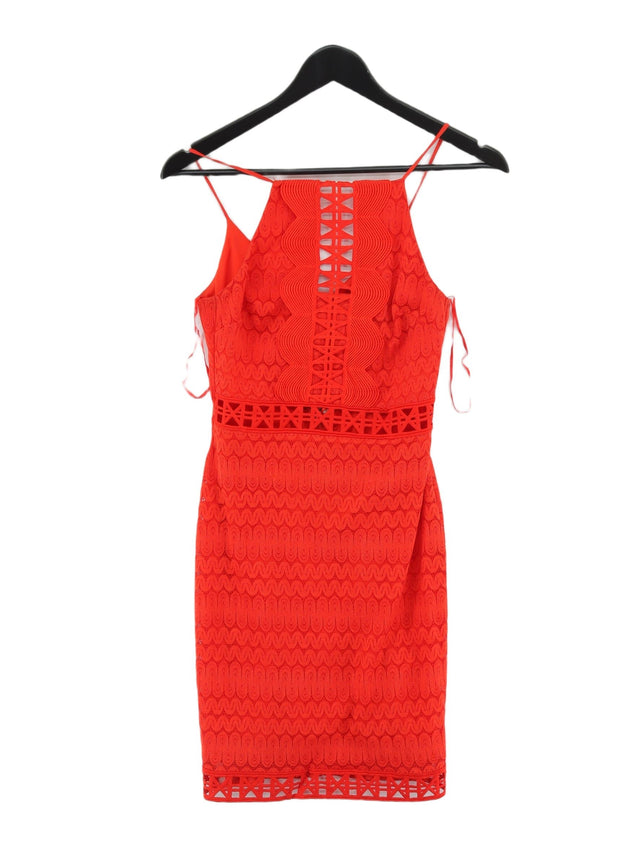 Topshop Women's Midi Dress UK 8 Red Nylon with Elastane