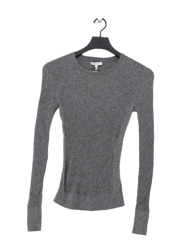 Reiss Women's Top M Grey Cotton with Polyamide