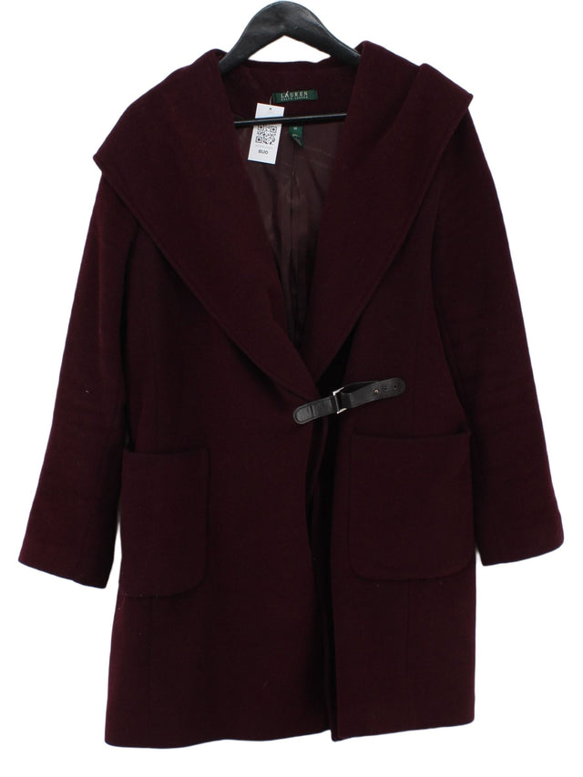 Ralph Lauren Women's Coat UK 10 Purple Wool with Polyester, Viscose