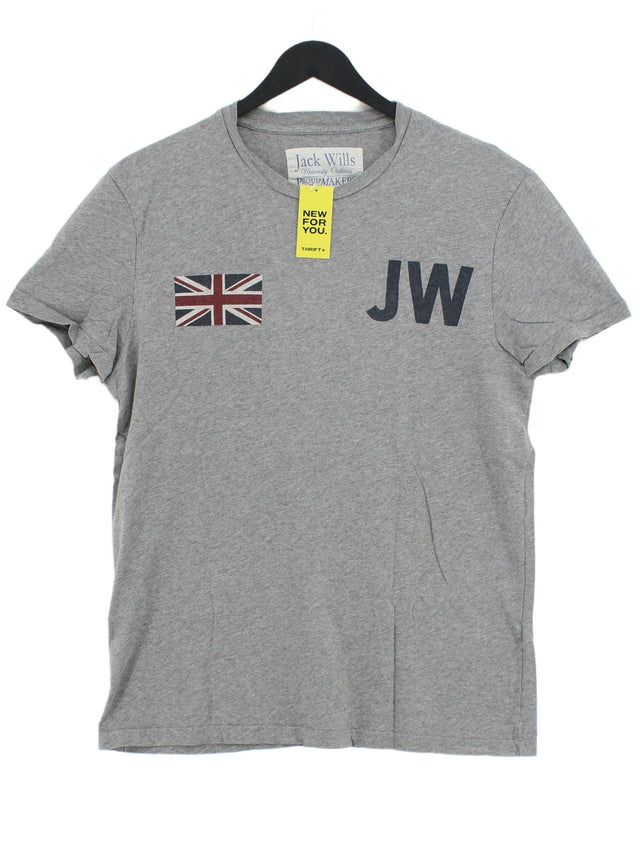 Jack Wills Men's T-Shirt S Grey 100% Cotton