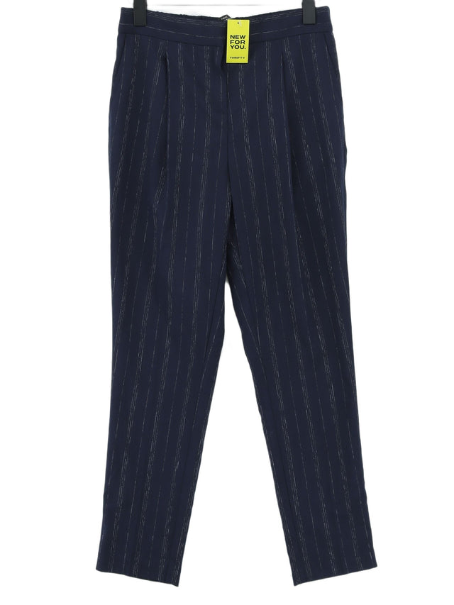Next Women's Suit Trousers L Blue Polyester with Elastane, Viscose