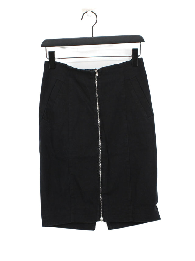Acne Women's Midi Skirt UK 10 Black Cotton with Elastane