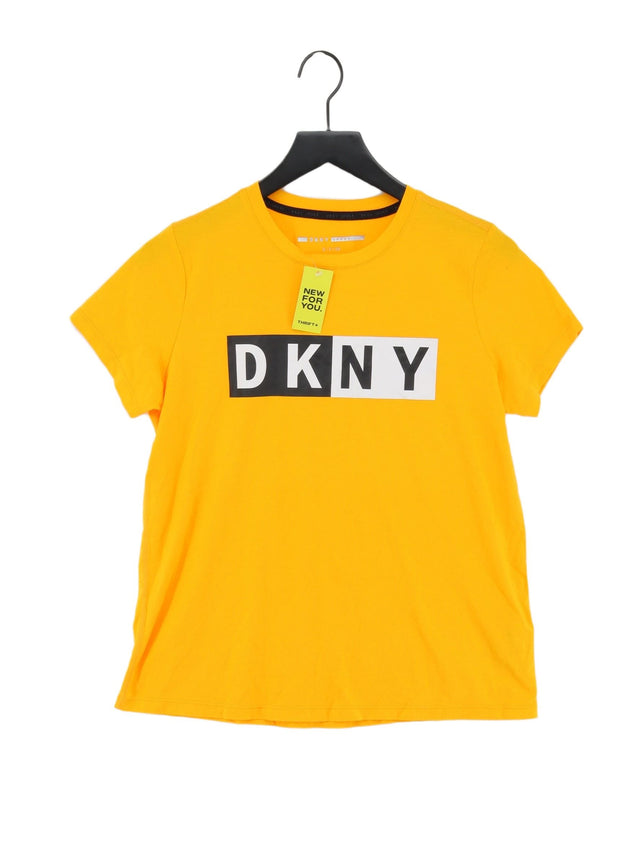 DKNY Men's T-Shirt S Orange Cotton with Lyocell Modal