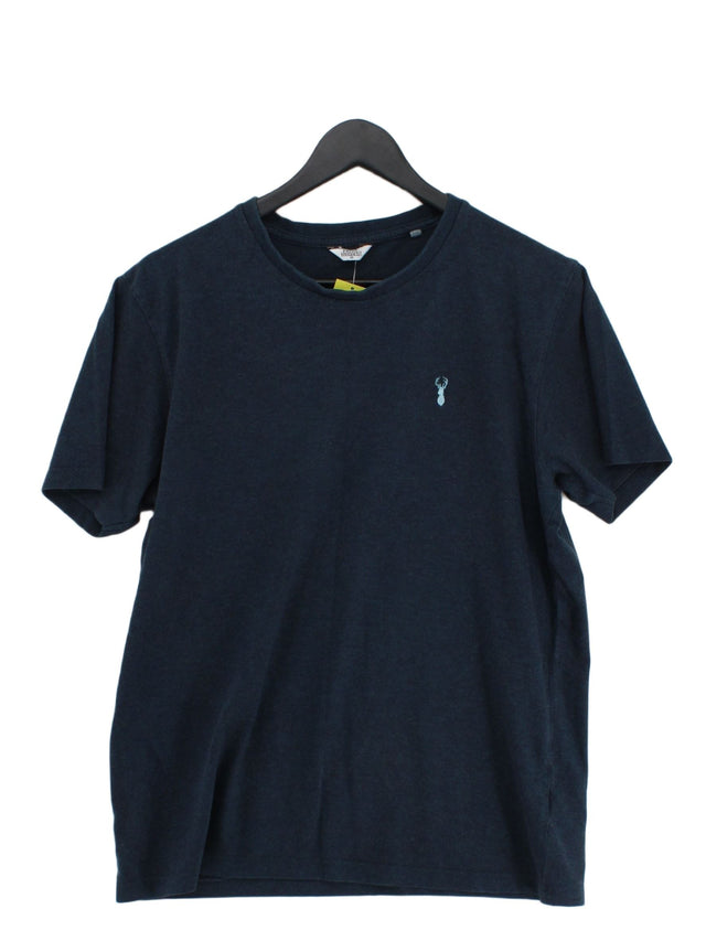 Next Men's T-Shirt M Blue Cotton with Polyester