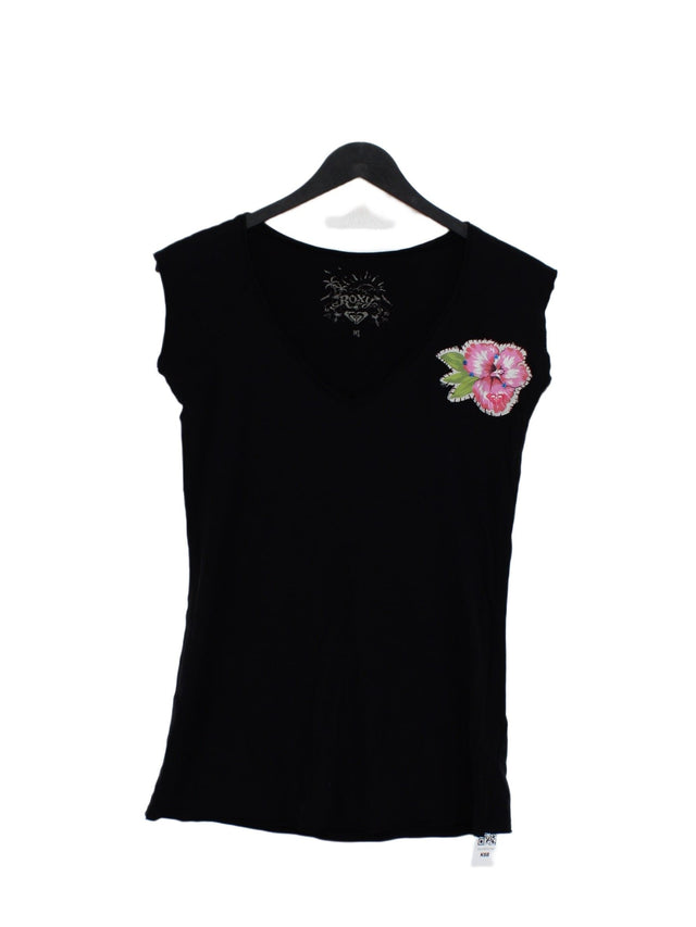Roxy Women's T-Shirt M Black 100% Cotton